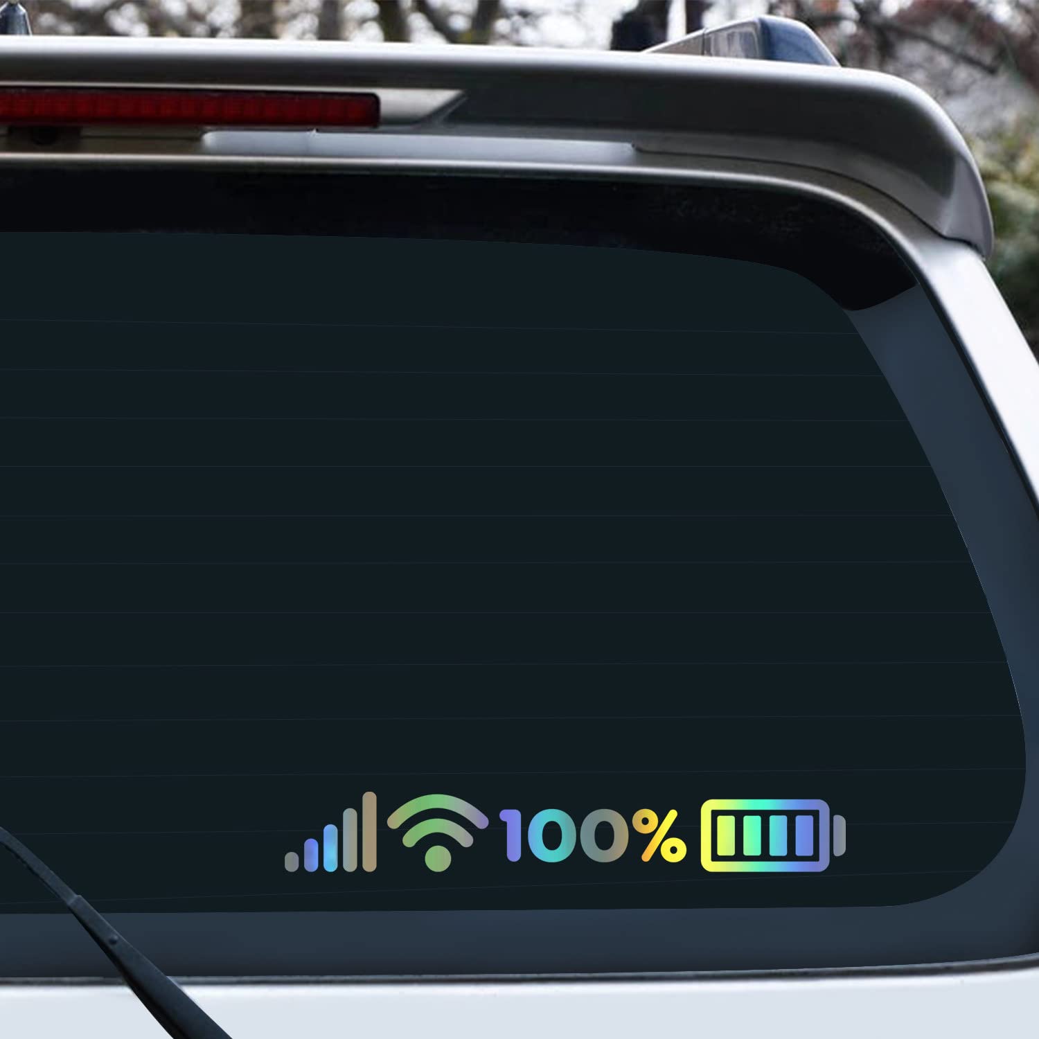 Women Nightgowns Funny WiFi Signal Full Battery Car Sticker - 13.7x1.5 ...