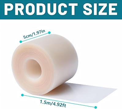 Hydrocolloid Dressing Roll, Hydrocolloid Roll for Wound Care, Self-Adhesive Wound Dressing Pads, Cuttable, Highly Absorbent Dressing Tape, Home Essential (5cm×1.5m/1.97in×4.92ft)