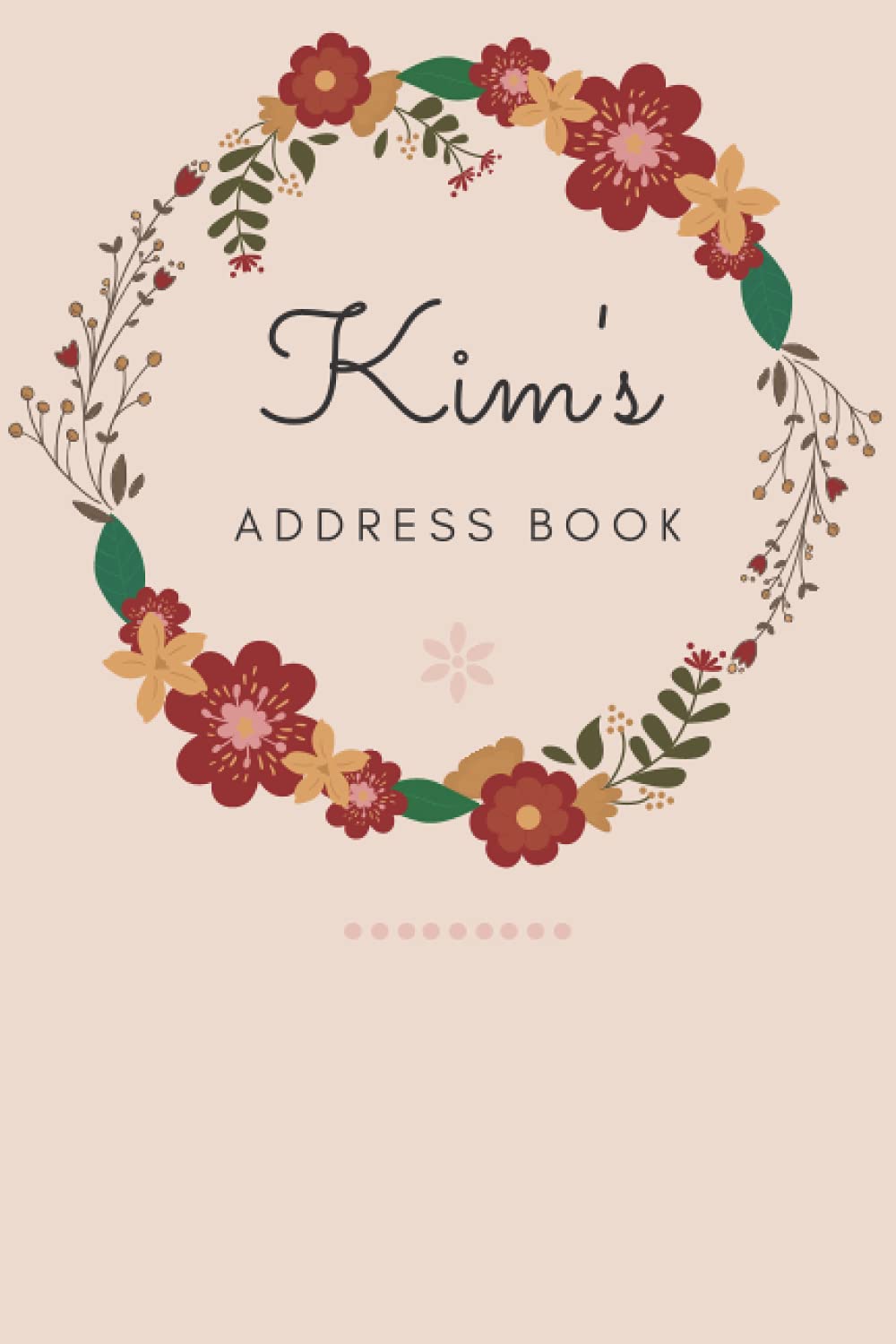 Address Book | Kim: Autumn Circle | 6 x 9 inches | Names | Addresses | Phone Numbers | Emails | Social Media | Notes