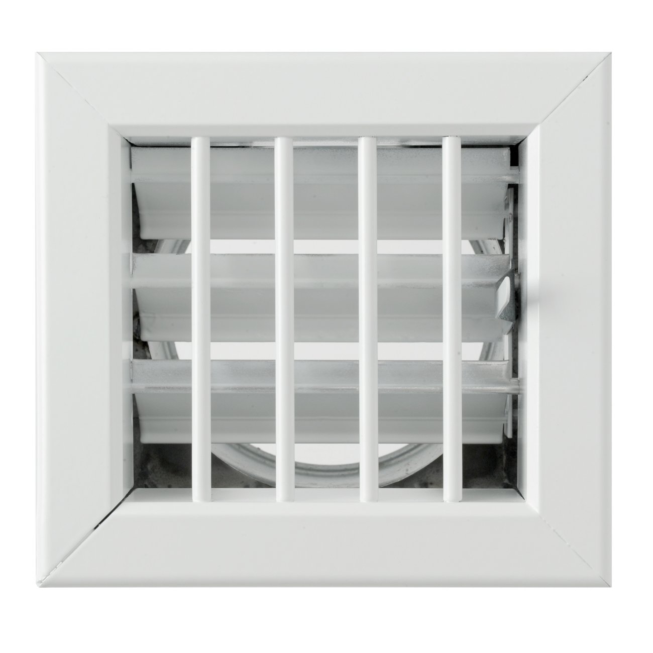 La Ventilazione GCSIB1413100 Rejilla de tránsito de aire empotrable para chimeneas, aluminio barnizado blanco, 140 x 130 mm