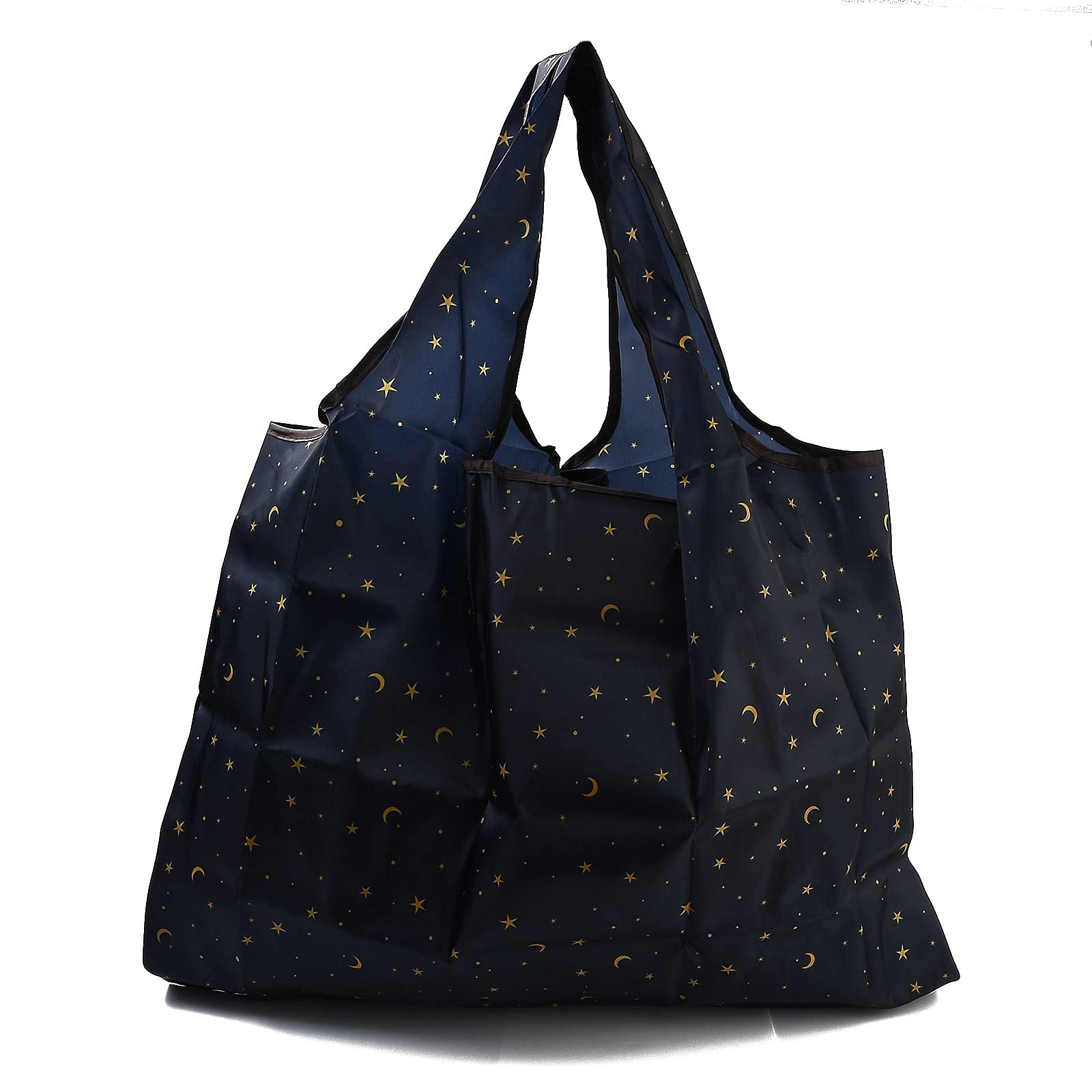 BEEFLYING 3 Pcs Foldable Eco-Friendly Nylon Grocery Bags Foldable Reusable Waterproof Shopping Tote Bags