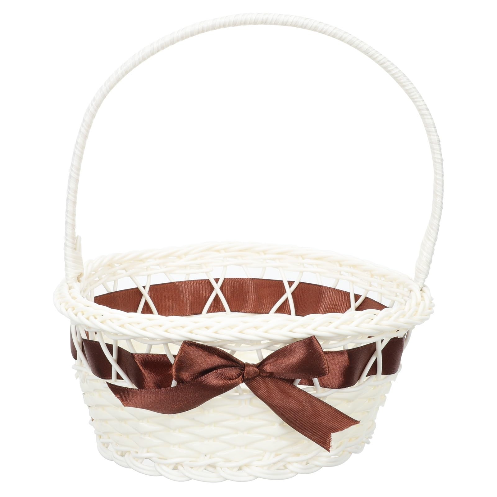 JFNKLFG Woven Plant Pot Basket Flower Woven Wedding Baskets Wicker Storage Rattan Willow Picnic Girl Arrangement Organizer Planter(Color2)