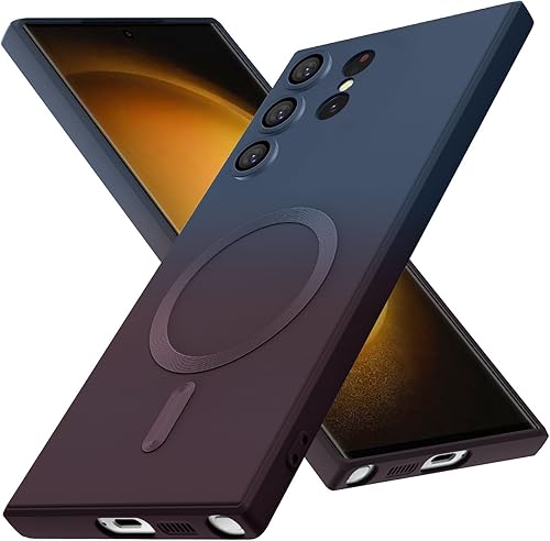 Funda magnética para Samsung Galaxy S23 Ultra, bonita funda protectora delgada de TPU suave a prueba de golpes, protección de pantalla y cámara,