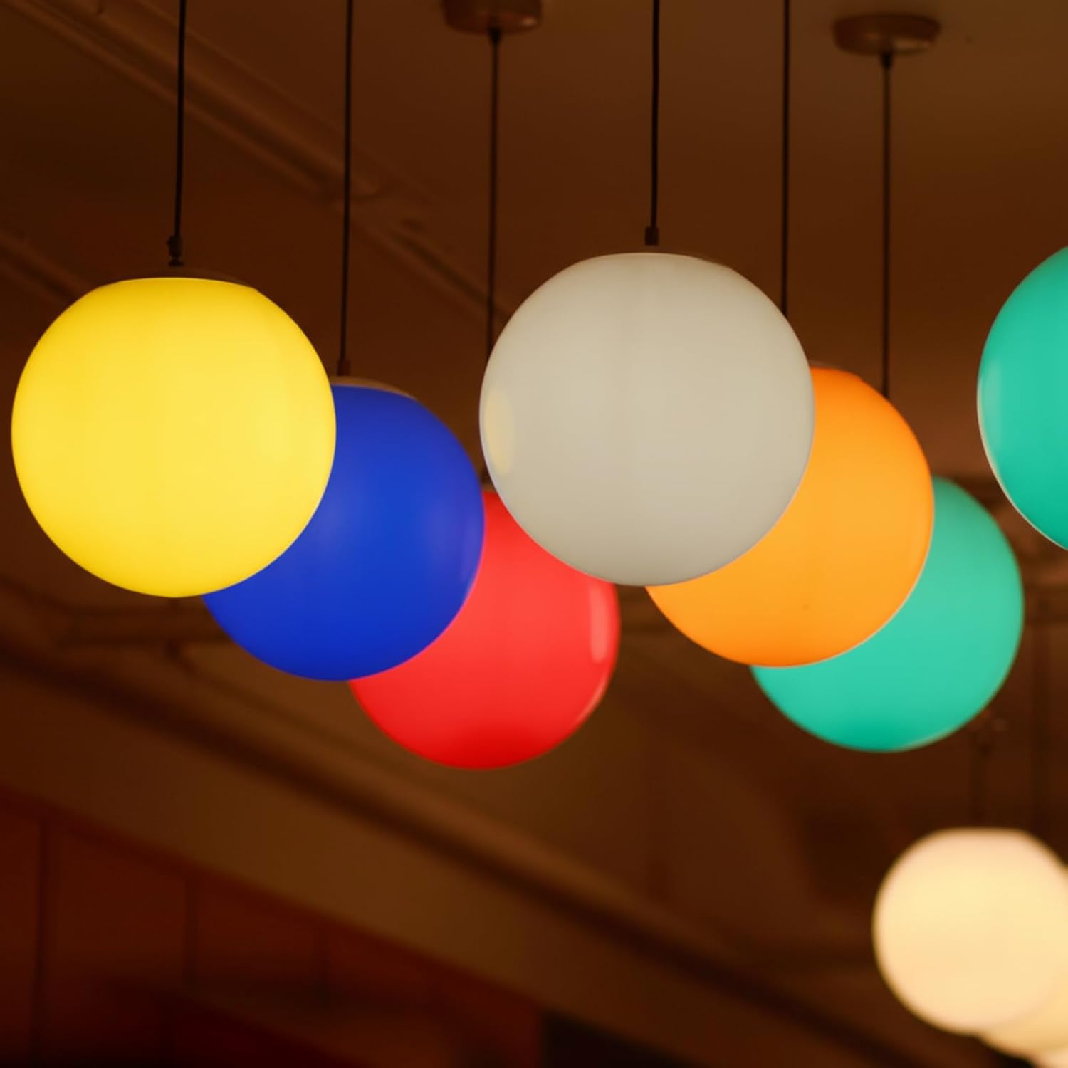 VIHOSE 6 Pcs 6" Color Acrylic Replacement Lamp Globe Light Cover with 3.7" Threaded Screw for Outdoor Lamp Post, Ceilings, and Street Garden Mood Lighting