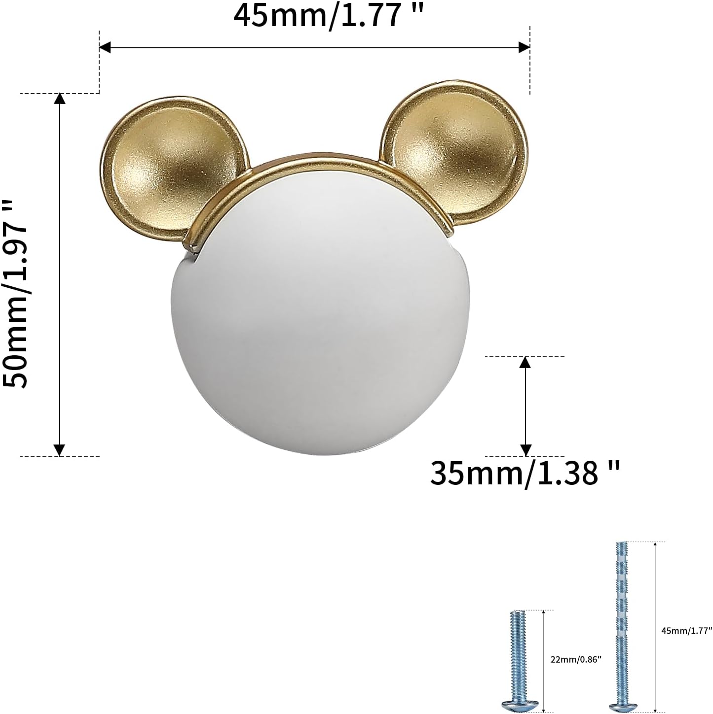 6 pcs White Mouse Cute Cartoon Ceramic Cabinet Handles Kitchen knobs Door Pull Drawer Pulls for Kitchen Wardrobe Children's Room