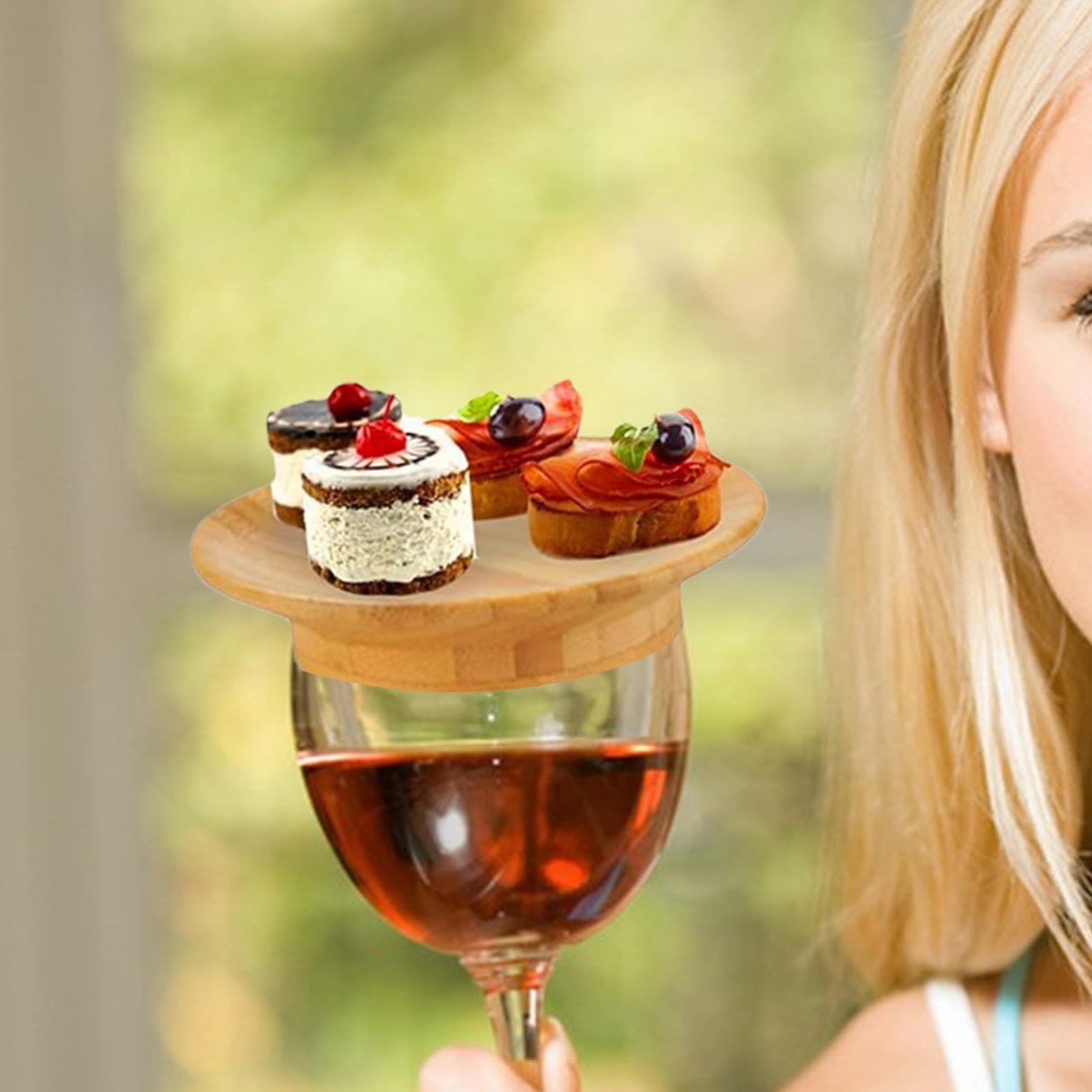 Set 16 Pezzi Topper Per Bicchieri Vino In Bambù - Per Salumi E