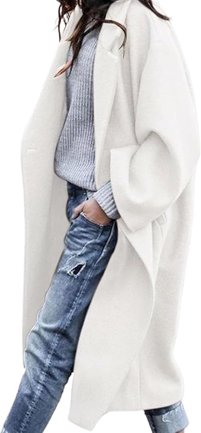 PRETTYGARDEN Womens Winter Coats 2025 Trendy Long Sleeve Notch Lapel Button Long Jackets Casual Oversized Vacation Outfits