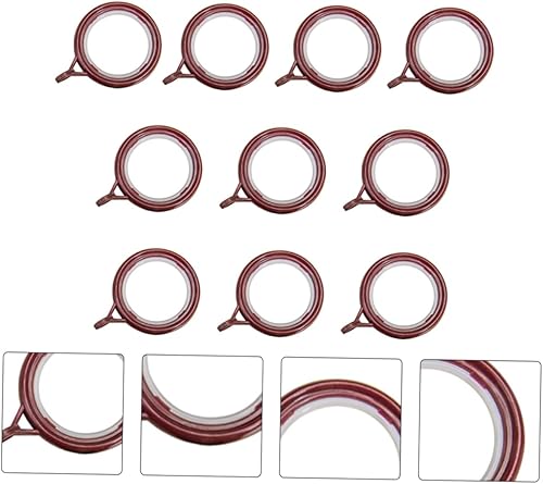 Miniatura 3 de IMIKEYA 10 piezas Silenciador Anillo de cortina de metal Perchero decorativo para cortina de ducha Ganchos de metal Perchero de ropa Clip de cortina