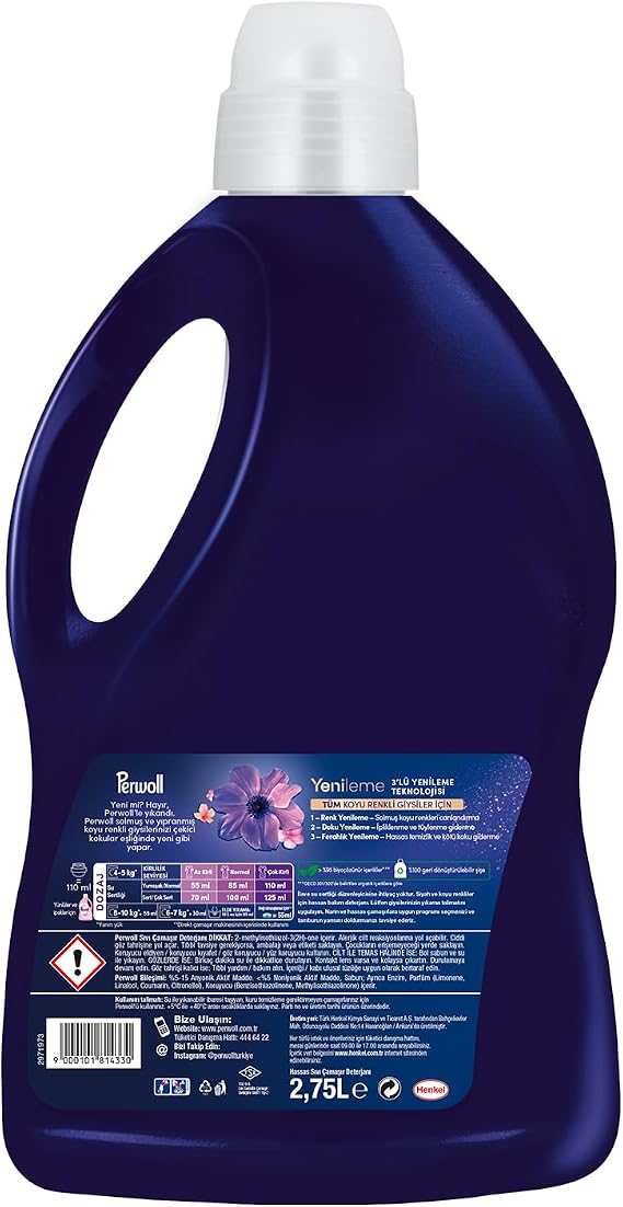 Perwoll Precision Liquid Laundry Detergent Renewal&Flower Charm Black 2.75 L