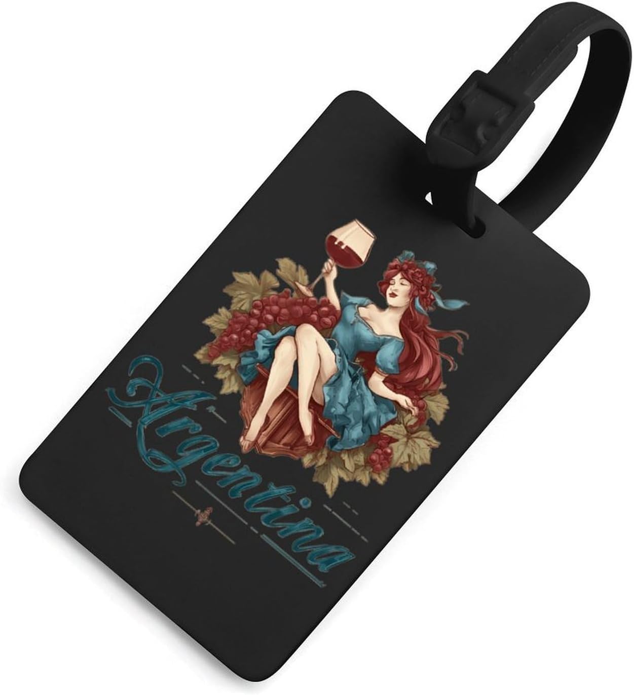 Argentina Argentinian Grape Wine Travel Luggage Tags Black-Style-7