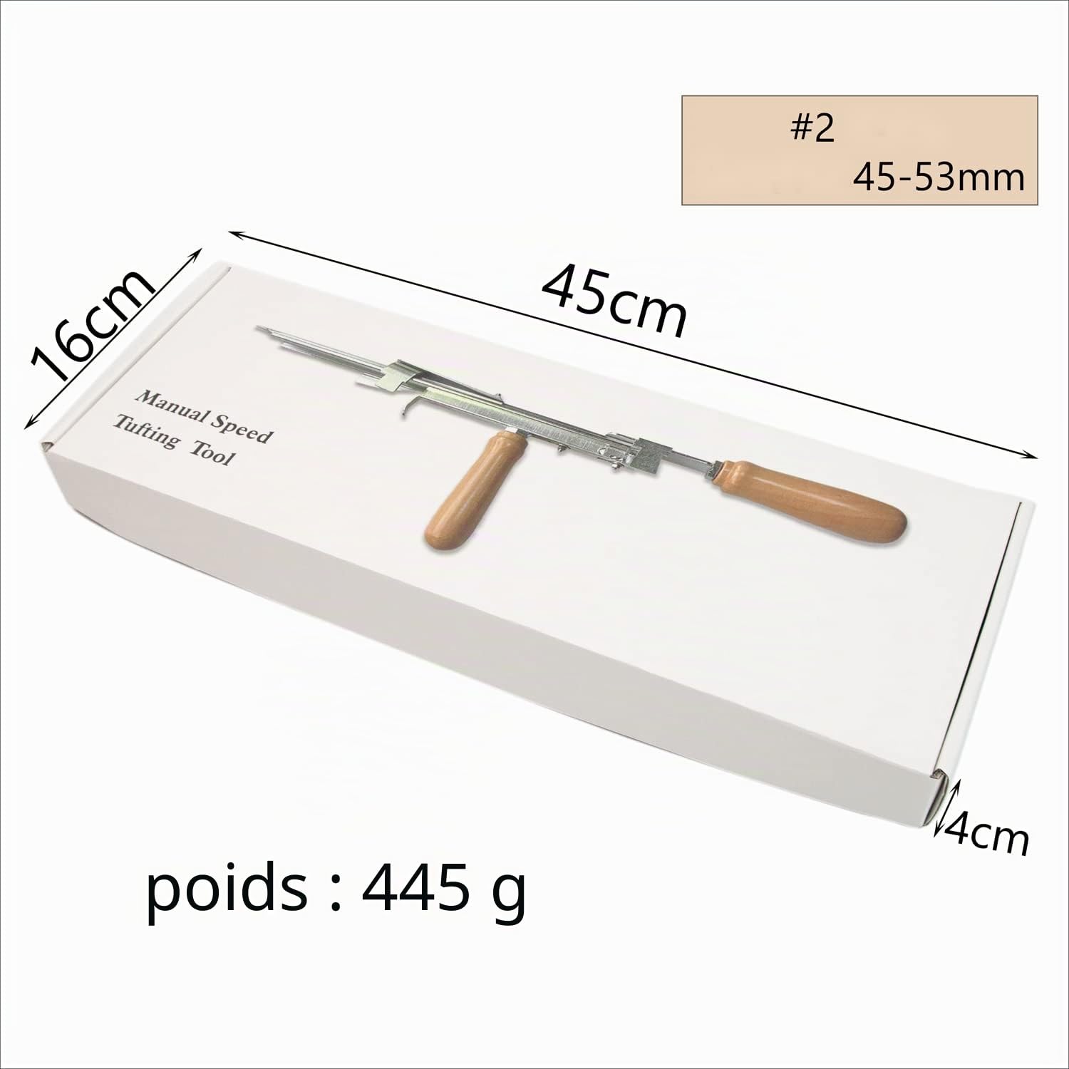 Outils de touffetage manuel zalati, hauteur de poils bouclés 45~53mm pour outils de tissage de tapis touffeté/coussin/tapis de zone