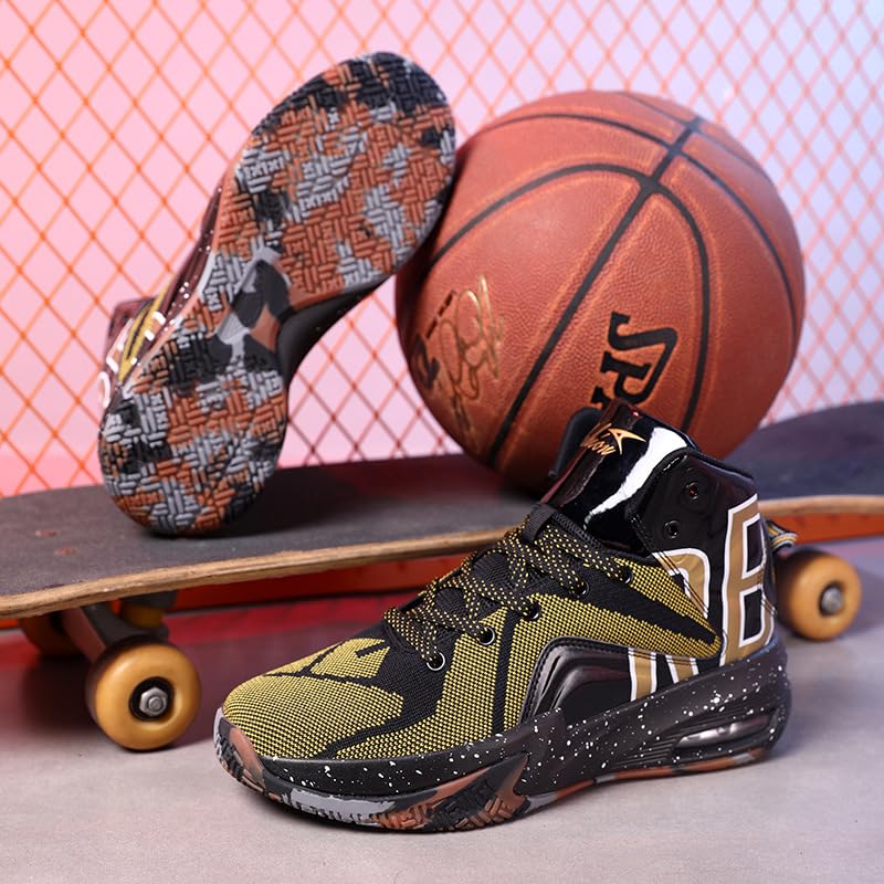 Chaussures de basketball à tige haute avec mesh aéré anti-choc