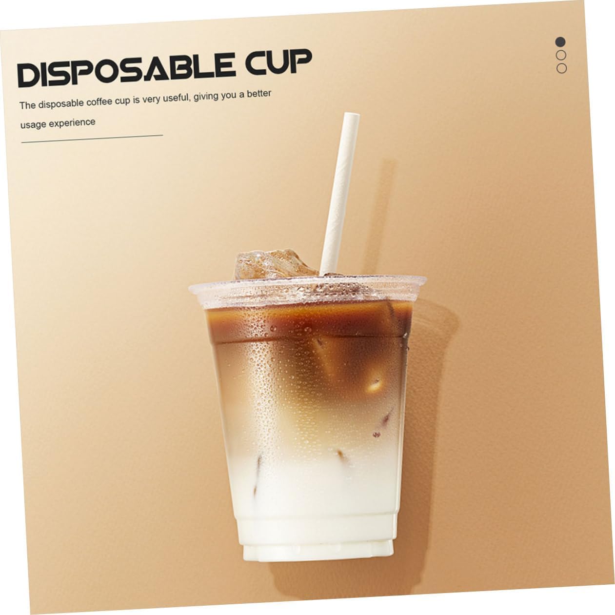 Disposable Plastic Cups with Flat Lids 10oz 300ml 100pcs Cold Drink Beverage Cups for Milk Tea Bubble Tea Party Use