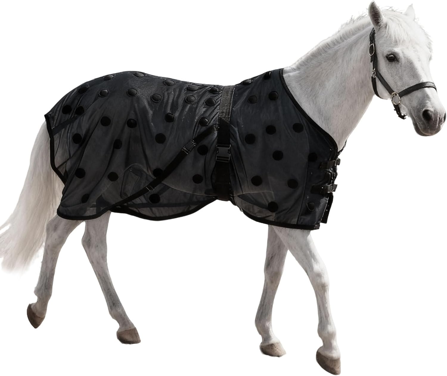 Mag/netic The/rapy Horse Sheet with 70 Mag/nets for Targeted Re/covery and Mus/cle Relaxation, Lightweight Black Mesh Blanket, 78"