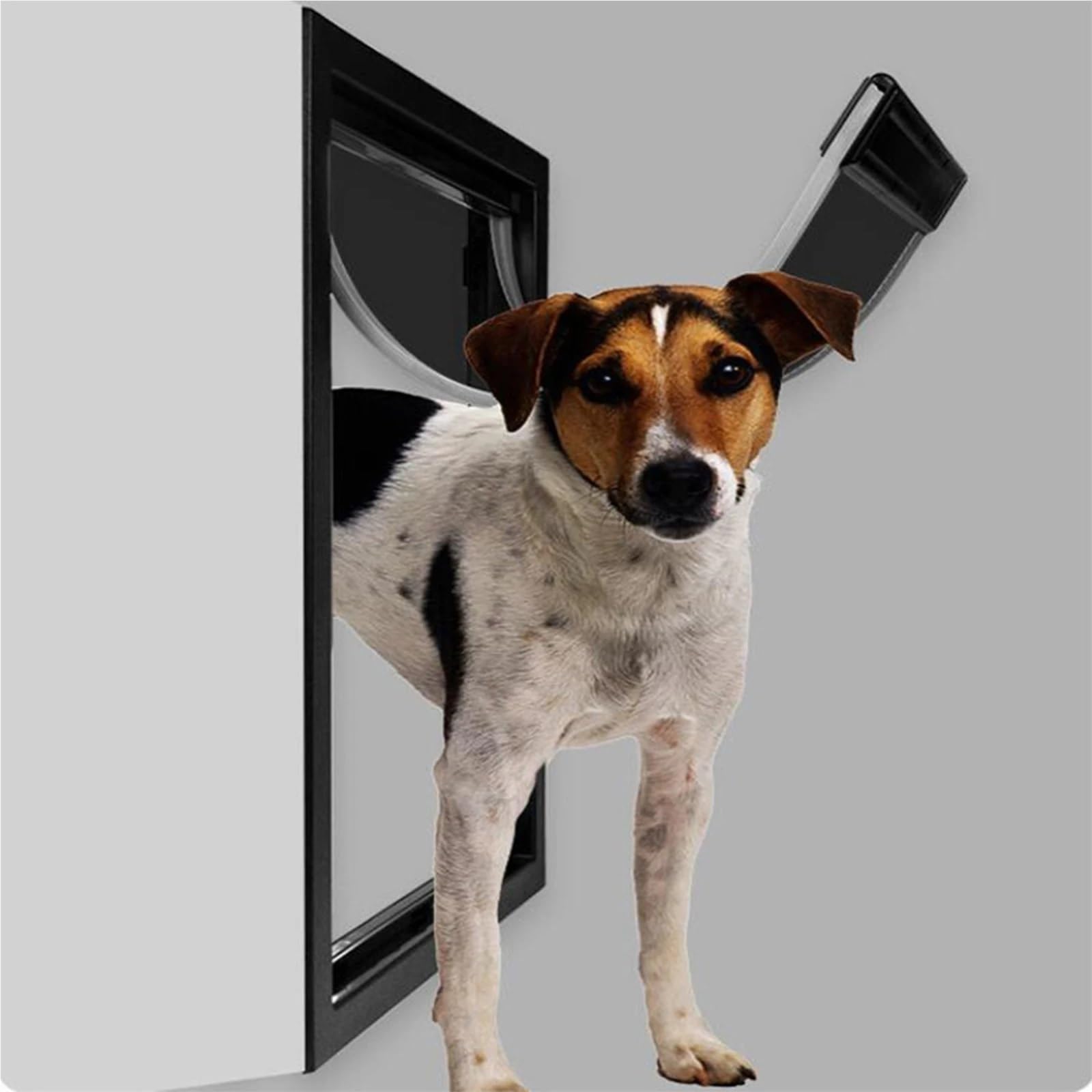Große Tür für Tiere Große Hunde- und Katzentür aus PVC mit Magnet | EIN- Ausgangs-Haustiertor-Türset for Zäune(White)
