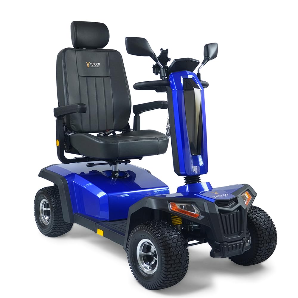 VELECO SHARPY PRO – Vehículo de cuatro ruedas con motor potente y batería de larga duración, equipado con neumáticos grandes (Azul)