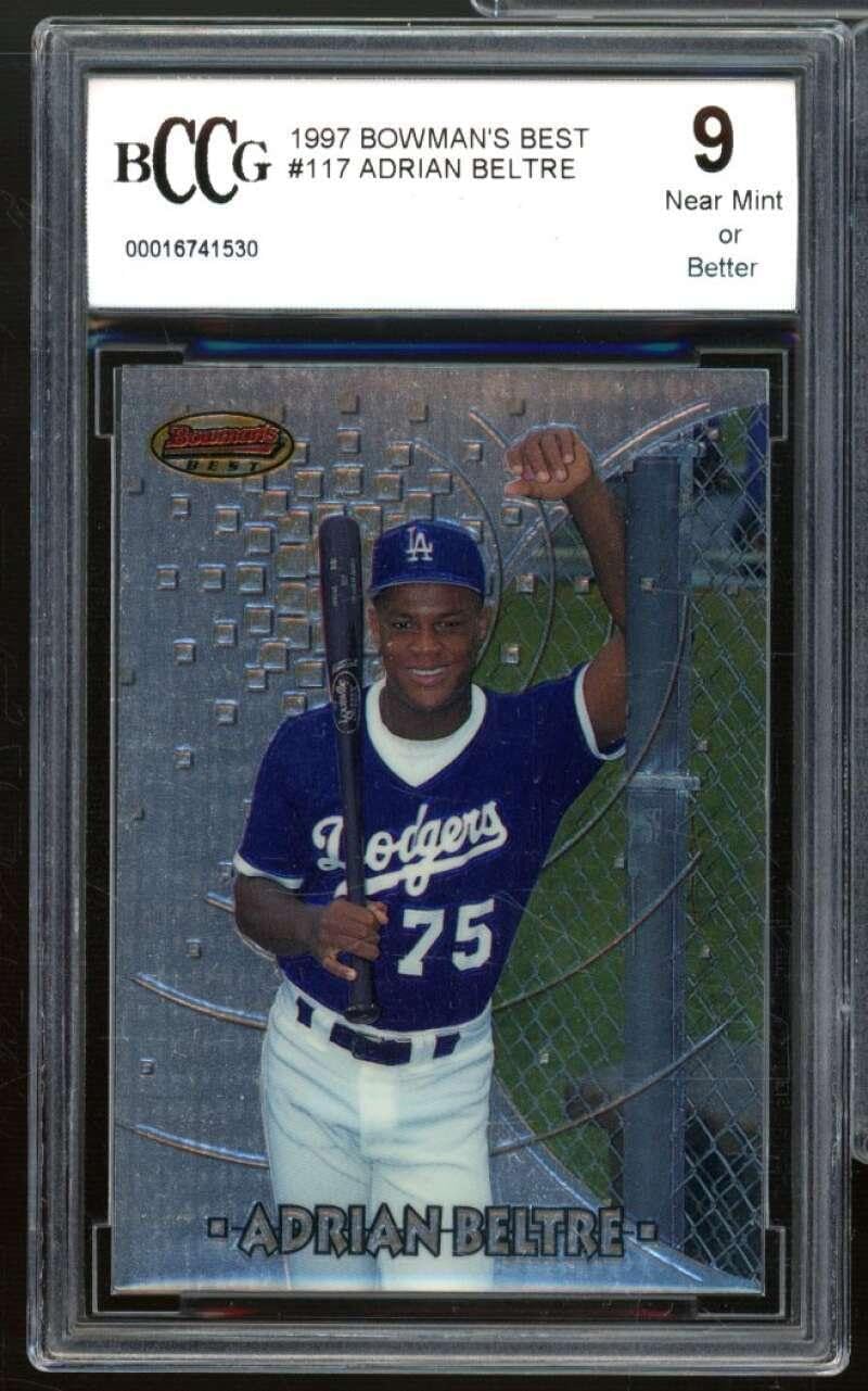 Adrian Beltre Rookie Card 1997 Bowman's Best #117 BCCG 9 Near Mint+ - Baseball Slabbed Rookie Cards