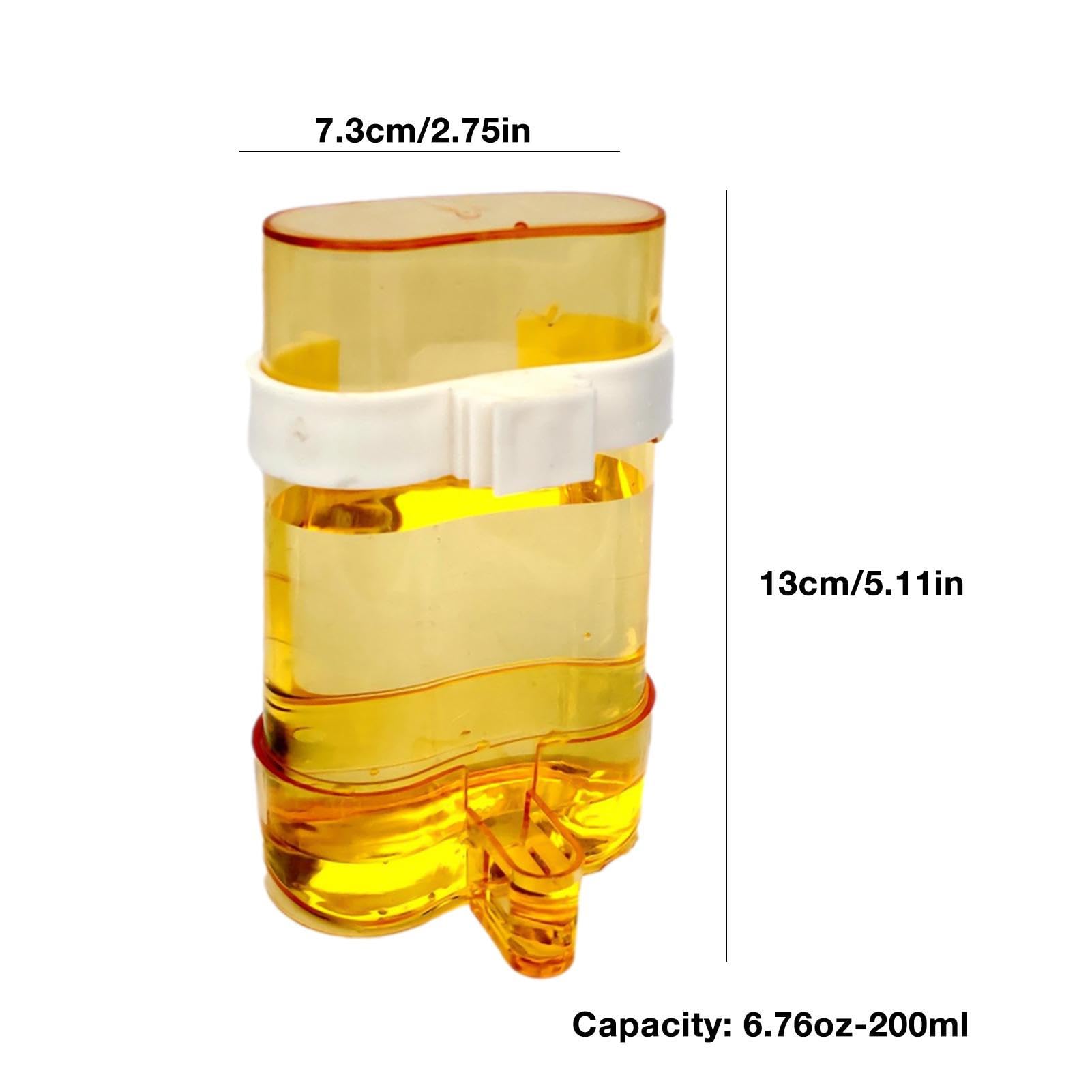 Distributore di Acqua per Uccelli, igienico, Trasparente, Automatico, 200 ml, per Pappagalli, Fringuelli, Calopsiti