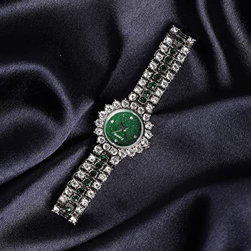 Image of Haute Sauce Women's Embellished Analog Dial with Stainless Steel Strap | Battery Power | Foldover Closure | Quartz Movement | Fashion Wrist Belt Watch for Female and Girls