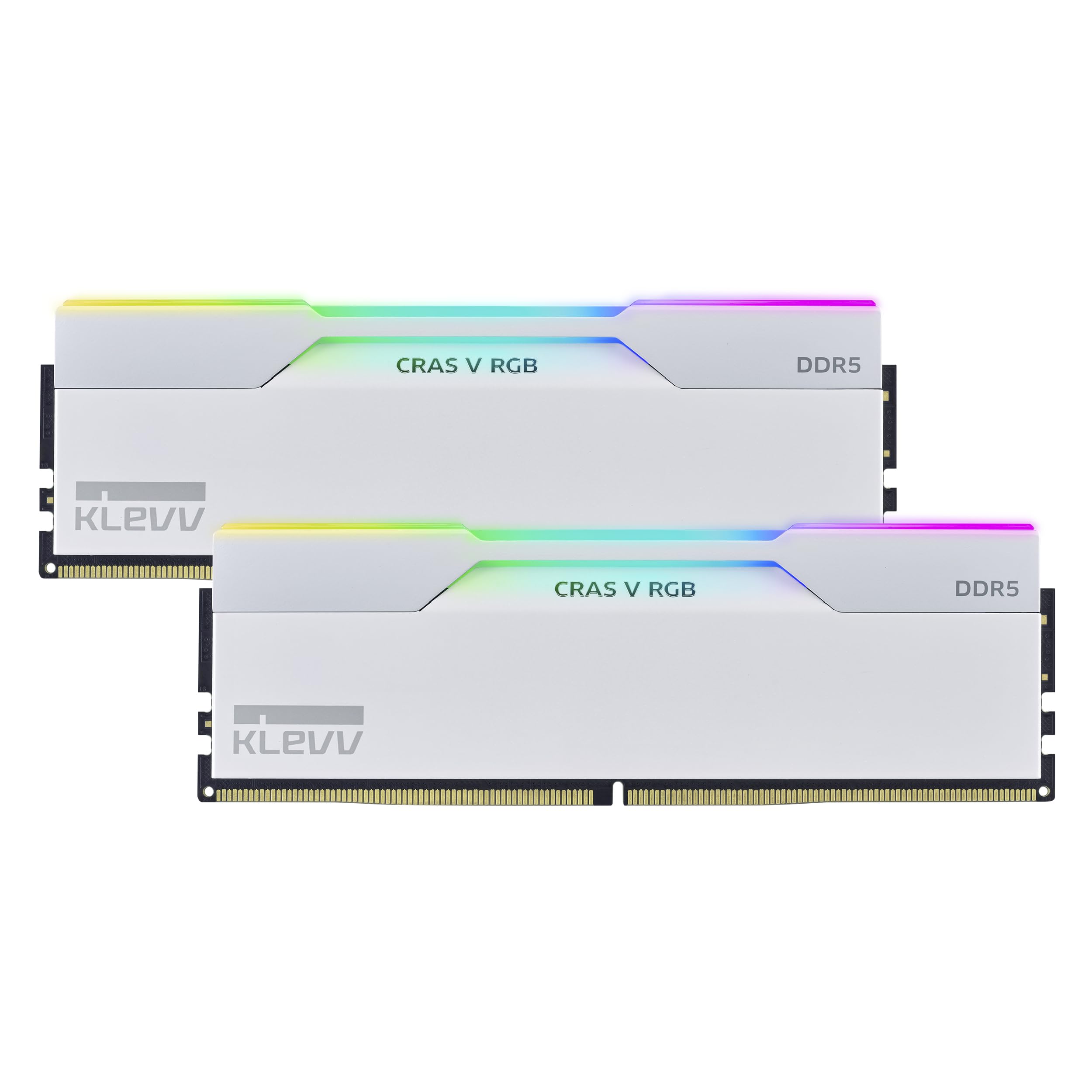 KLEVV CRAS V DDR5 RGB 32 GB (2 x 16 GB) 6000 MT/s CL28 zestaw pamięci do gier RAM XMP 3.0 High Performance Overclocking 28-36-36-76, gra szybsza dzięki ultra-niskim CL28