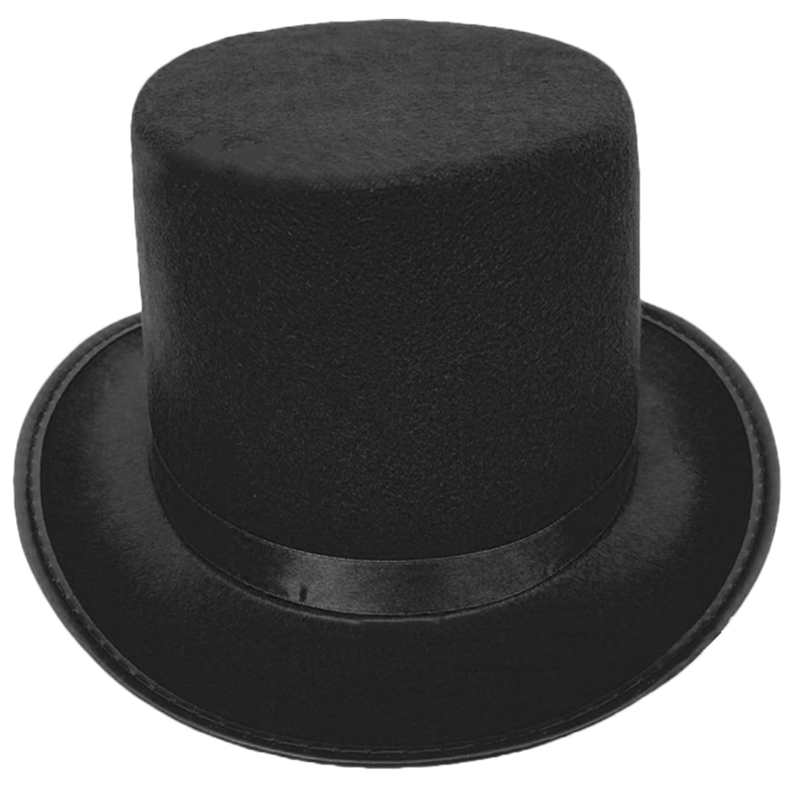 Wglm(ワグルム) Men's Black L [Wagurum] Role Play Magician Hat Adult Round Hat Stage Show Headwear Masquerade Tall Hat Gentleman Hat Flat Top Hat