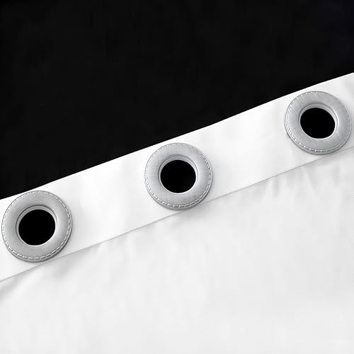 Miniatura 6 de Cortinas geométricas abstractas degradadas para ventana para dormitorio, sala de estar, niños, adolescentes, cortinas a rayas moradas y negras,