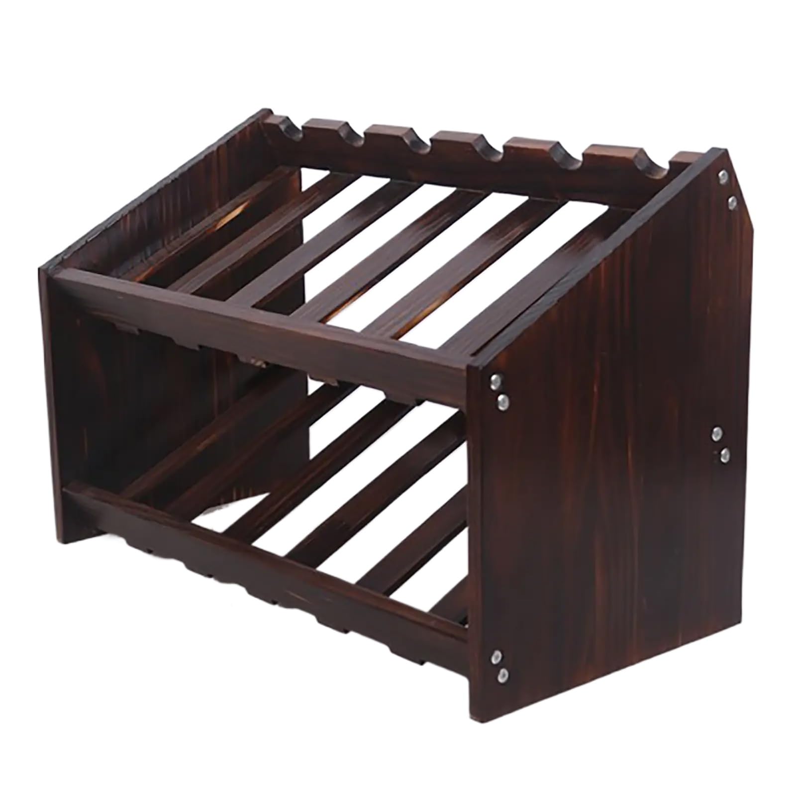 Casier à bouteilles bois anti-chute support vin stable 2 niveaux