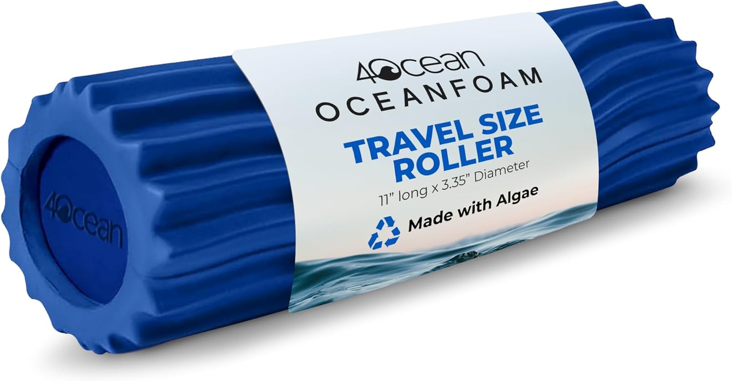 Oceanfoam x 4ocean Roller (Royal Blue) – Limited Edition Muscle Roller for Back Pain & Yoga – High Density Foam for Physical Therapy – Textured for Deep Tissue Massage