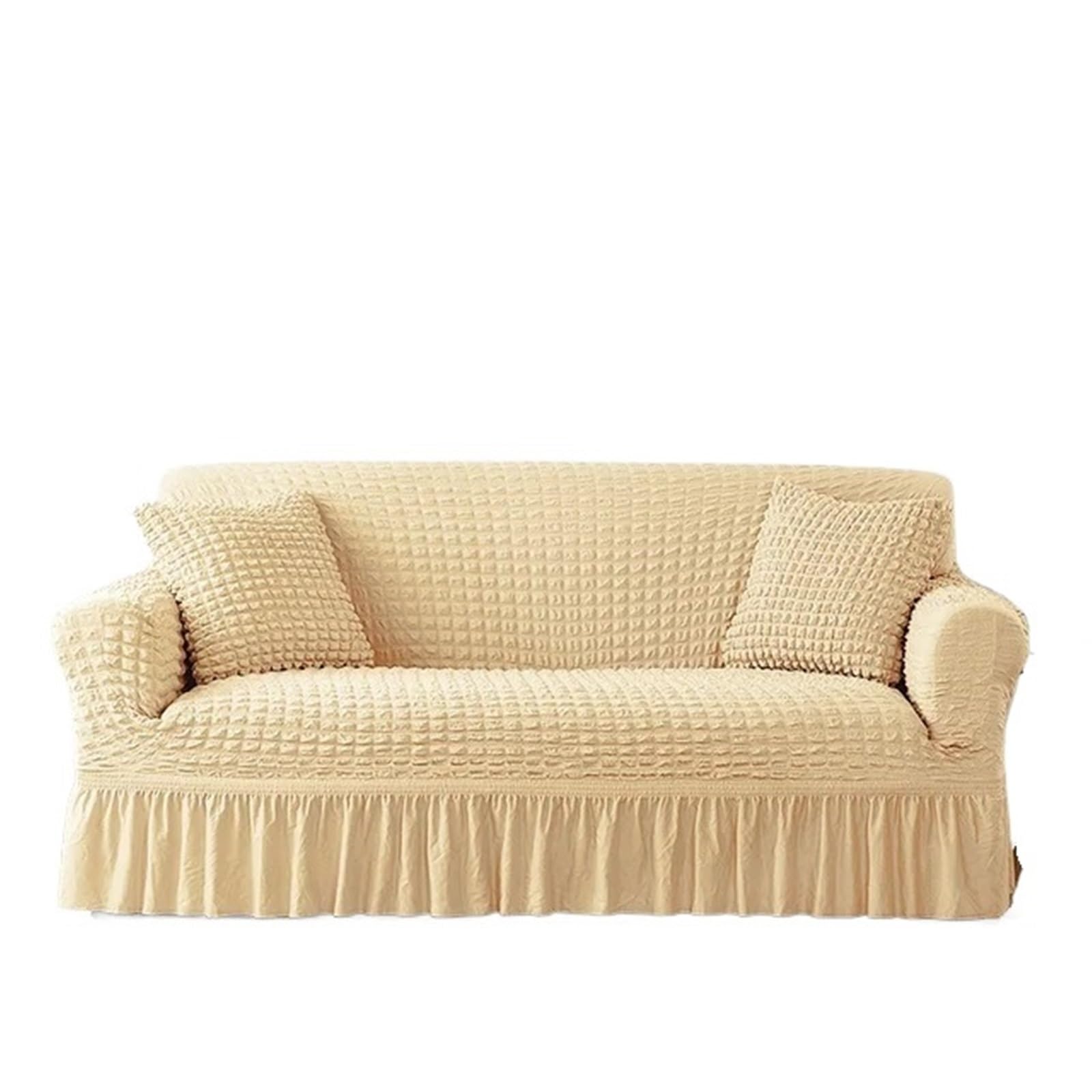 SUBLXPoten Sofa Cover with Skirt Pink Plaid Skirt Stretch Sofa Cover for Living Room 1 2 3 4 Seat Armchair L Shape Couch Covers(Color 13,3-seater 170-230cm)