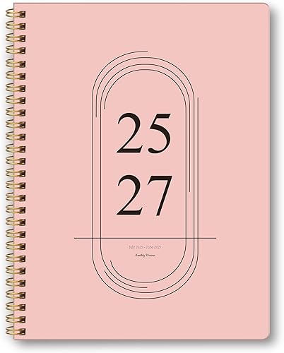 Agenda mensual 2025-2027, calendario mensual simplificado, calendario de 24 meses, julio 2025 a junio 2027, 7.3 x 9.5 pulgadas, cubierta impermeable