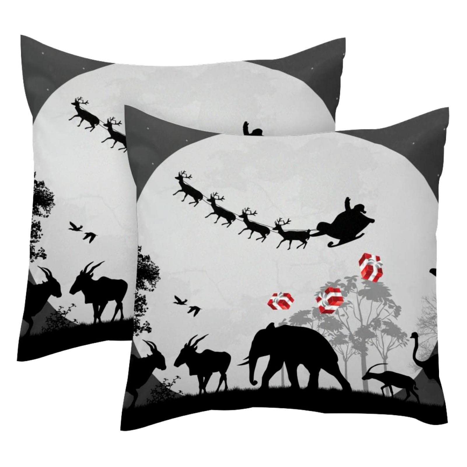 Housse de coussin lombaire pour soulager le dos avec style Noël de ferme