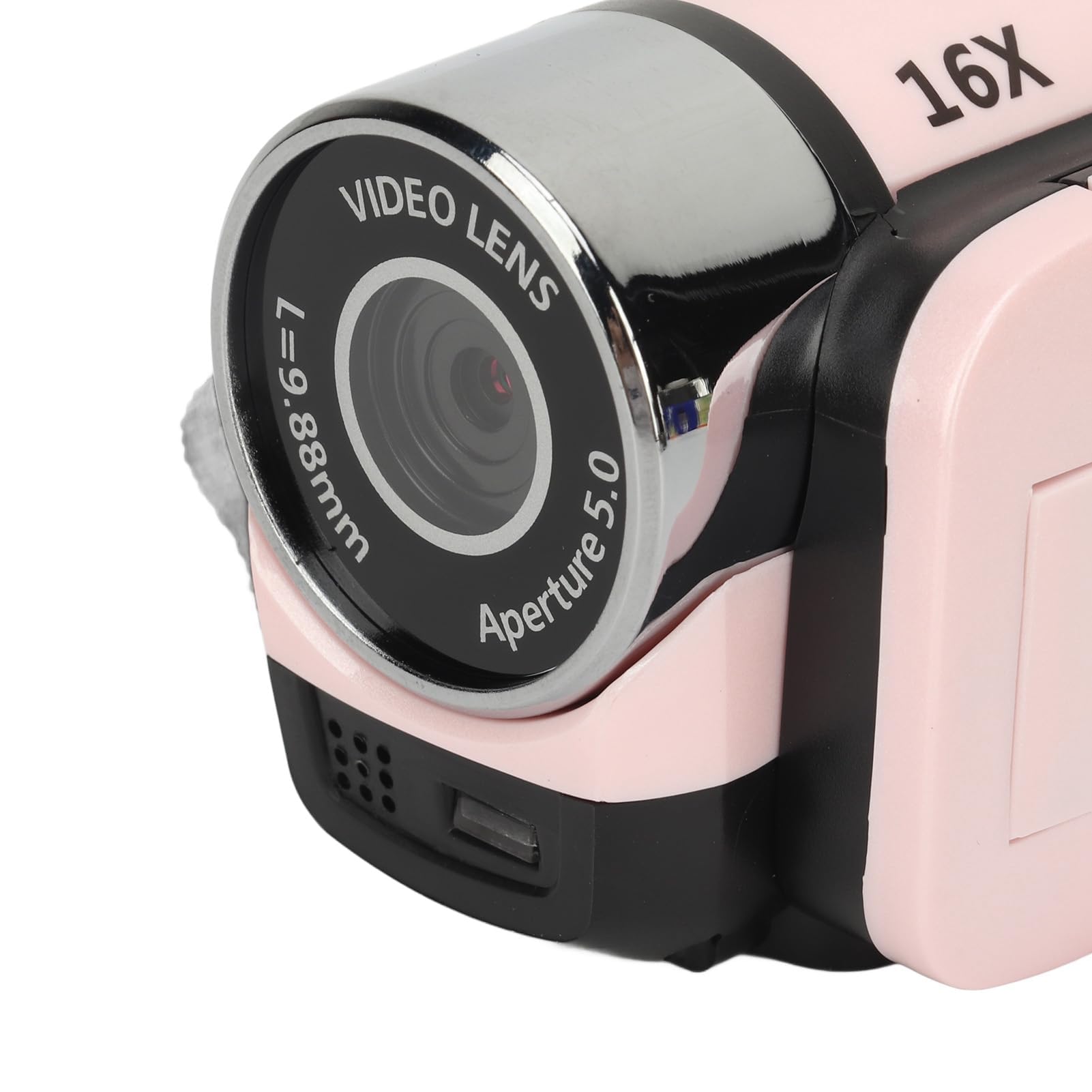 Aparat Cyfrowy HD 1080P, Kamera Wideo do Vlogowania z 16-krotnym Zoomem i 2,4-calowym Obrotowym Ekranem do Robienia zdjęć, Przenośna Kamera do Selfie 16 MP ze światłem (PINK)
