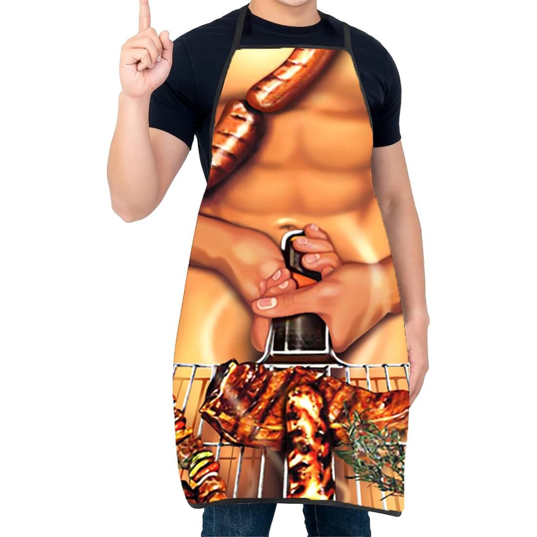KOQAIIZ 1 Piezas Delantal Cocina, Delantal Hombre Divertido Delantal, Sexy Delantal de Cocina Hombre, Regalo Divertido para Novio Marido