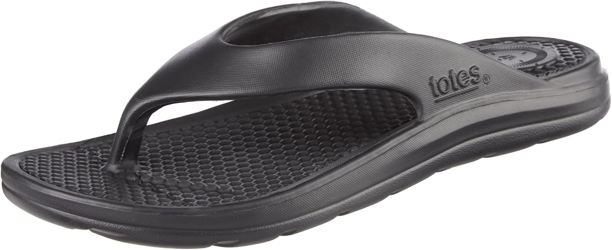 Totes Men’s Everywear Flip Flop Sandals Lightweight Waterproof Sandals with Cushioned Comfort for Beach, Pool & Everyday Wear