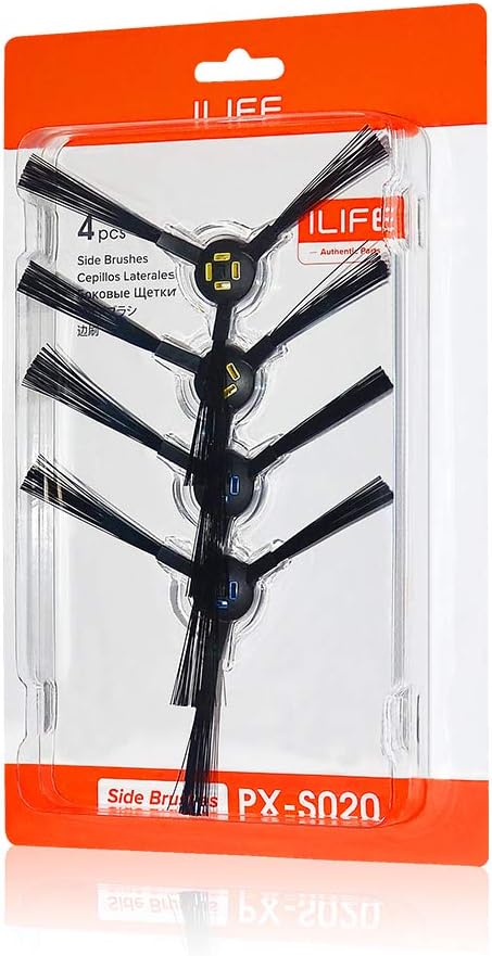 ILIFE Robot Vacuum Authentic Replacement Parts, Side Brushes for V8s/A9/A7/A10/V80 Max/A80 Max/V9e/B5 Max(4 pcs Per Pack), PX-S020