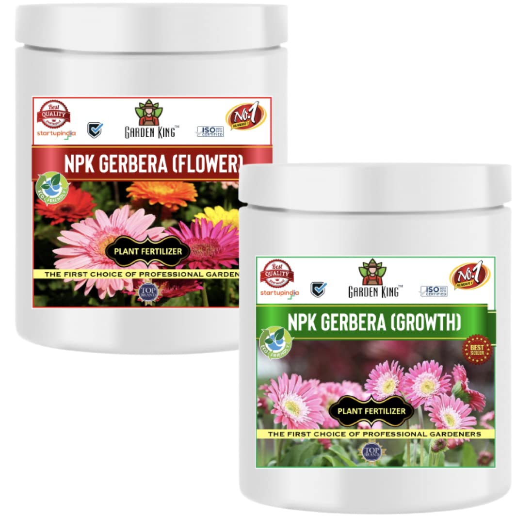 Garden King™ NPK Gerbera Care Kit (NPK for Growth (200 gm) + NPK for Flowers (200 gm) , Essential NPK Fertilizer for fast Growth and Maximising Flowering in Gerbera plant.