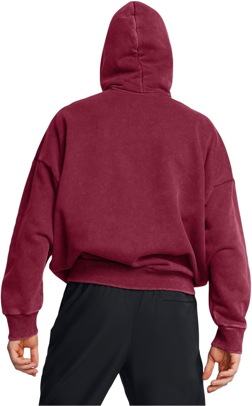 Oversized UA Icon Fleece Wash Hoodie for Men - Image 4