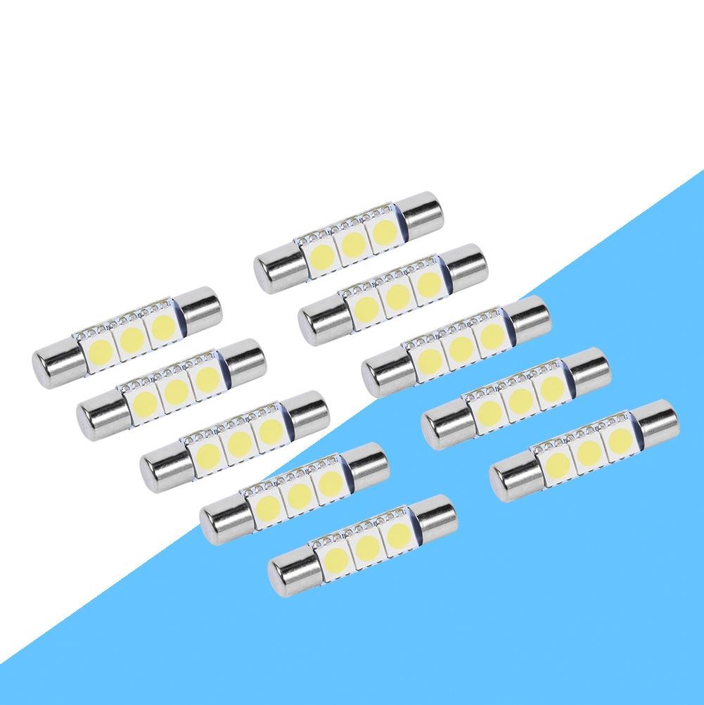 KIMISS 10Pcs 3-SMD 31mm 6641 12V LED Festoon Light (Xenon White) Sun Visor Vanity Mirror LED Bulbs replace the stock 6614F and TS-14V1CP bulb - Image 4