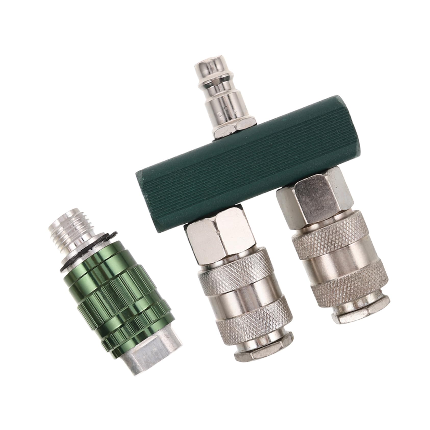 PRETYZOOM 4 Piezas Conector rápido ajuste de divisor neumático rápido Manguera de aire Splitter de rápida accesorios de aire de rápida hierro niquelado