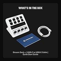 Vista 8 de Elgato Stream Deck + White - Controlador de estudio con teclas LCD, diales y tira táctil para posproducción en Adobe Premiere Pro, Photoshop