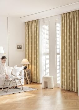 DrapePalette - Linen Blend Pinch Pleated Curtains 108 Inches Long for Living Room, Bedroom, Dining Room, Light Filtering Curtains 2 Panels Set, Modern Floral Printed Design, Brown Rose, 30 W x 108 L
