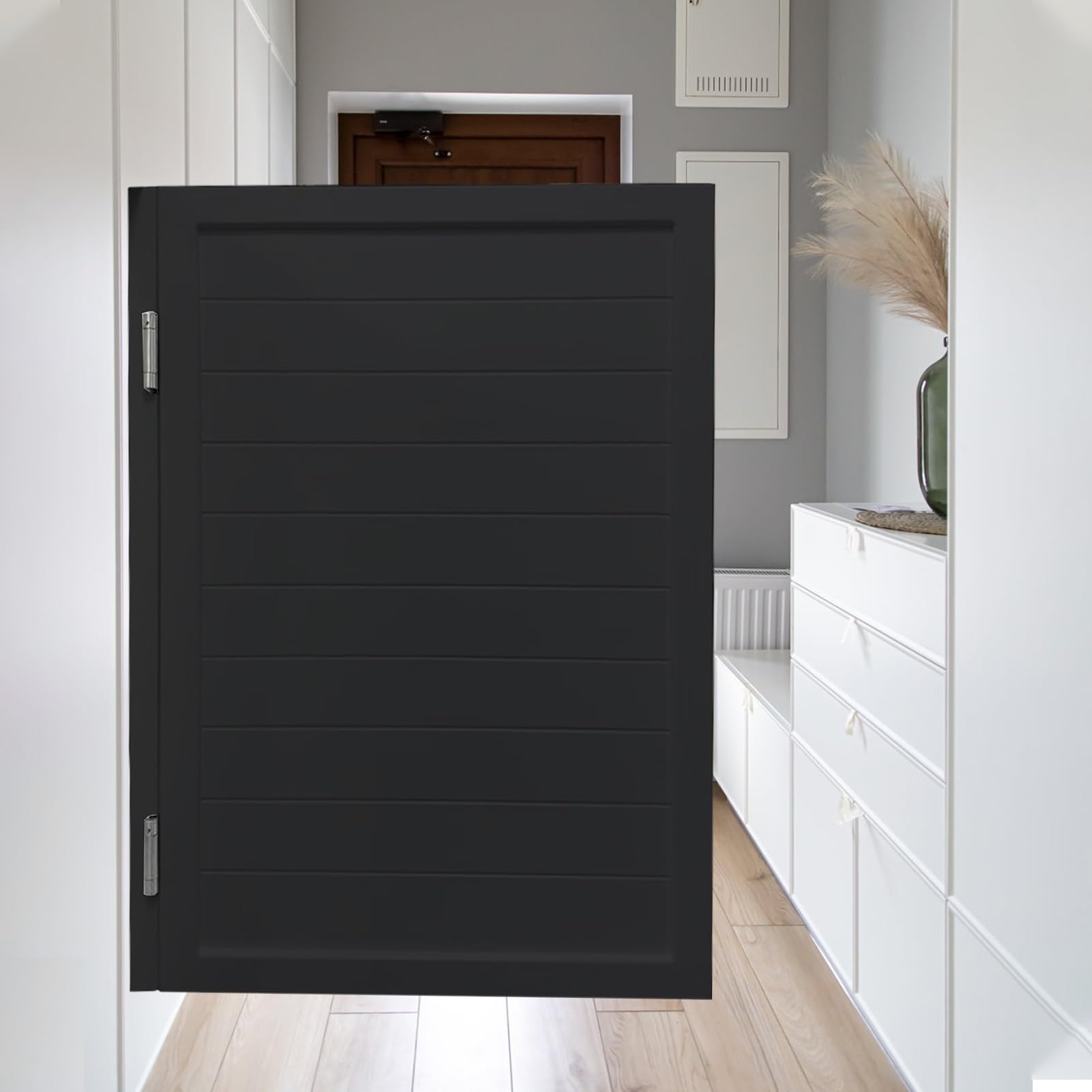 Saloontür Tür-Salon-Türen Schwingen, Einzelstangen-Pendeltür Weiß Schwarz, Dekorative Innentür für Speisekammer, Küche, Badezimmer, 16