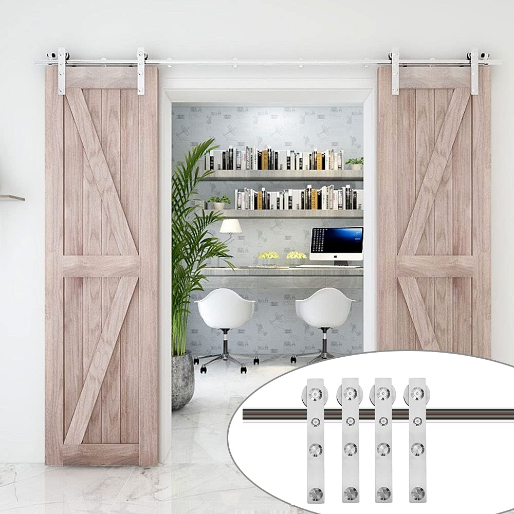 TSMST 6FT Sliding Barn Door Hardware Kit, Top Mount Stainless Steel Heavy Duty Sturdy Barn Door Track for Single Wood Door, Slide Smoothly Quietly (T Style) — Amazon image 23