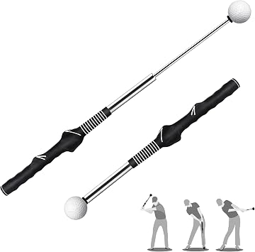 Seticek Retractable Golf Swing Training Aid and 32pc Rubber tees & Plastic Tees