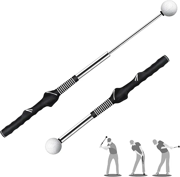 Seticek Retractable Golf Swing Training Aid,Rhythm Click Sound Warm Up Golf Swing Trainer,Golf Grip Trainer Attachment -Strength & Tempo Training for Chipping Hitting,Golf Accessories for Men
