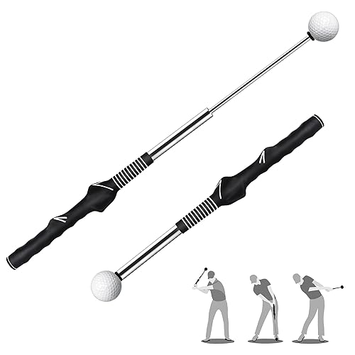 Retractable Golf Swing Training Aid,Rhythm Click Sound Warm Up Golf