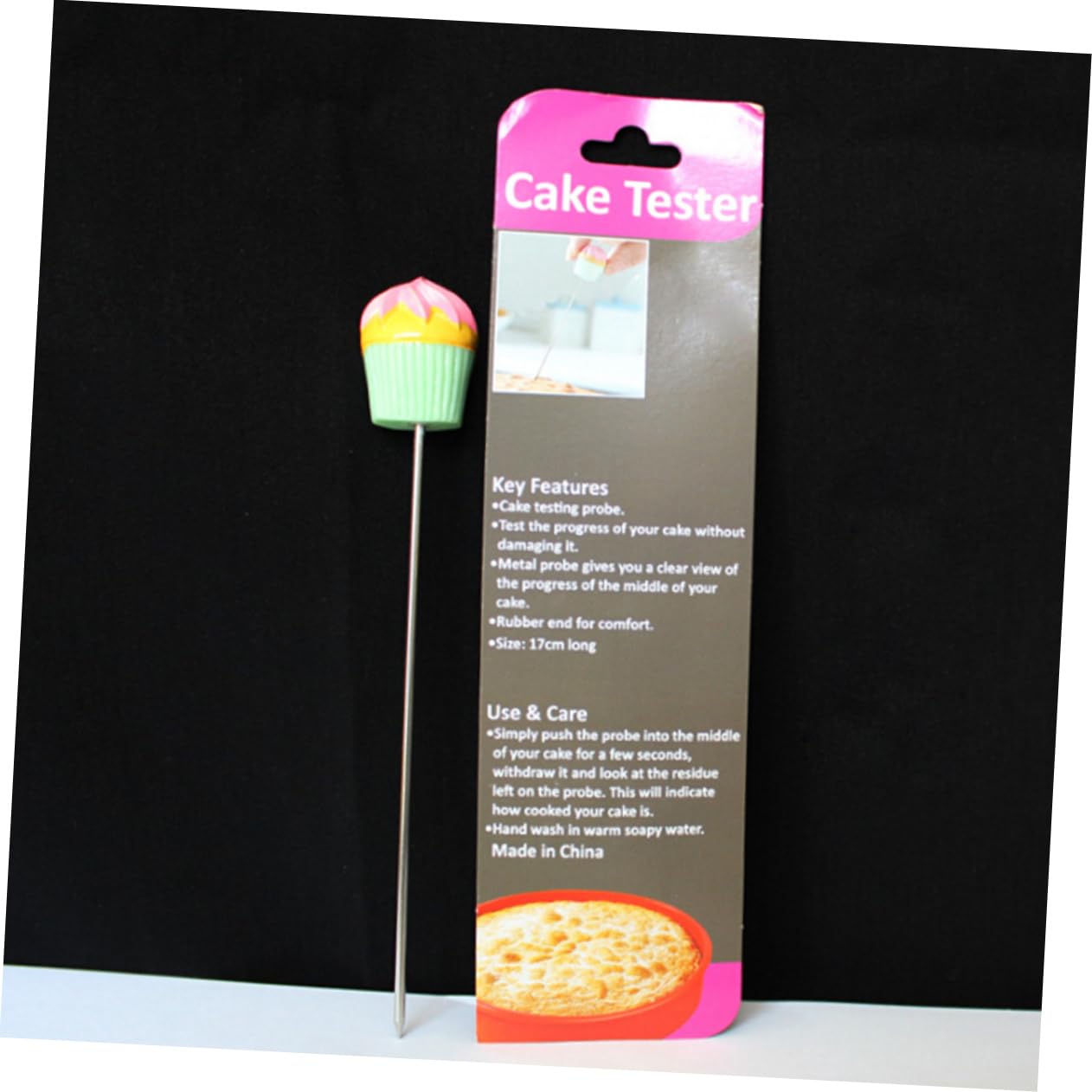 Garneck Stainless Steel Cake Testing Needle Long Stirring Rod Baking Tool for Muffins and Fondant Lightweight Compact Design for Biscuit Baking Green