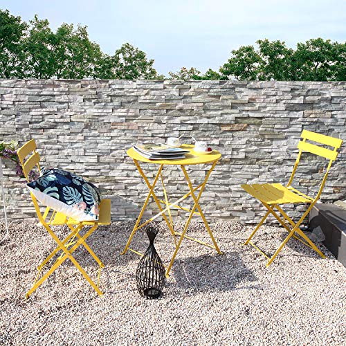 Grand Patio 3-Piece Folding Bistro Set, 2 Chairs And 1 Table, Weather-Resistant Outdoor/Indoor Conversation Set For Patio thumb #2
