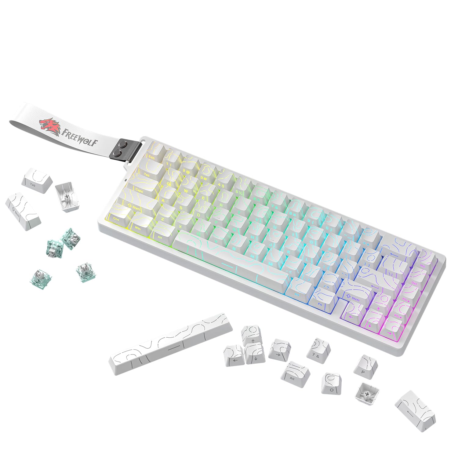 Imagen del producto: Free wolf F68 Teclado Magnético, 60% Teclado Alambrico Gamer Mecánico,8KHz | Latencia de 0.1ms, Tasa de Sondeo de 8000 Hz, Teclado Mecánico Ultracompacto con Retroiluminación RGB para PC/Mac (Blanco)