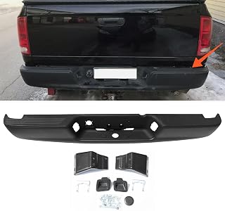 Black Rear Step Bumper For Dodge Ram 1500 2500 3500 HD 2004-2008 Steel, with Brackets